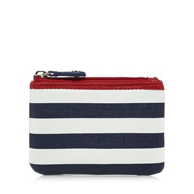 Navy striped coin purse